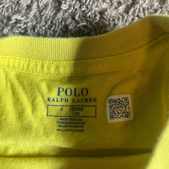 Polo Ralph Lauren T Shirt Youth 6 Yellow Logo Sellout Crew Neck Pony - Picture 3 of 9